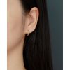 S925 Silver Geometric Circle Single-row Drilled Metallic Ear Clip Silver Stud Earrings