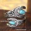 Bilateral Water Drop Turquoise Smear Fashion Carved Adjustable Ring