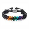 Natural Stone Volcanic Lava Stone Double Row Bracelet