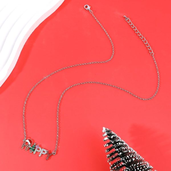 Creative New Santa Christmas Tree Letter Strings Necklace