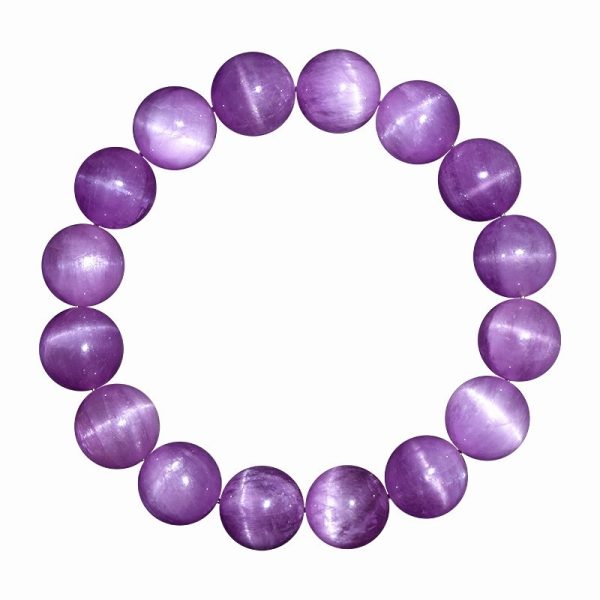 Ice-like Cat's Eye Spodumene Purple Bracelet Natural Waxy