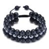 Natural Stone Frosted Stone Beaded Bracelet Iron Ore Double Wrap Braided Bracelet