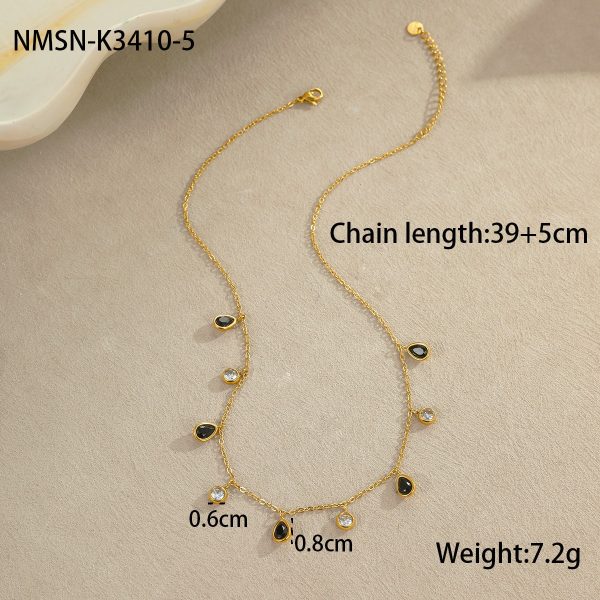 Multicolor Zircon Tassel Pendant Necklace