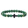 Natural Stone Cross Beaded Bracelet