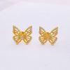 Micro Set Zircon Sterling Silver Butterfly Stud Earrings