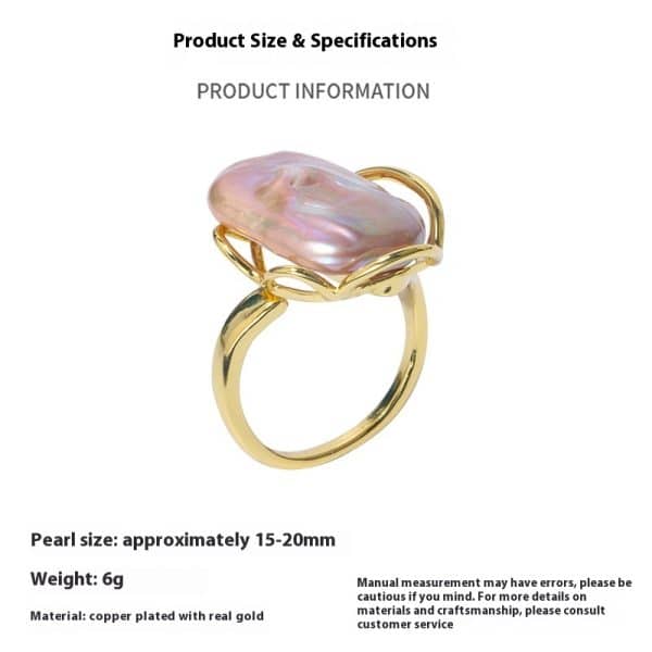 Women's Fashion Personality Baroque Pearl Ring