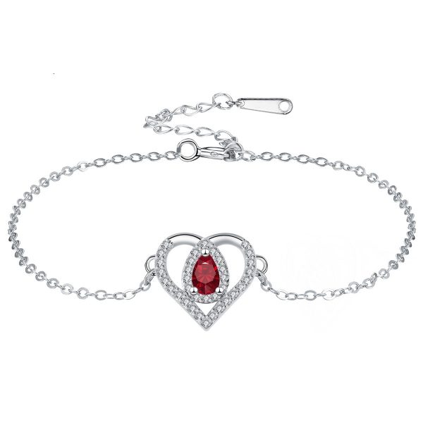 Valentine's Day Heart-shaped Adjustable Bracelet Water Drop