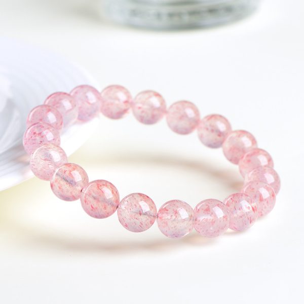Natural White Water Strawberry Crystal Ball Bracelet