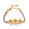 Light Luxury 18K Gold Plated Stainless Steel Flower Bracelet