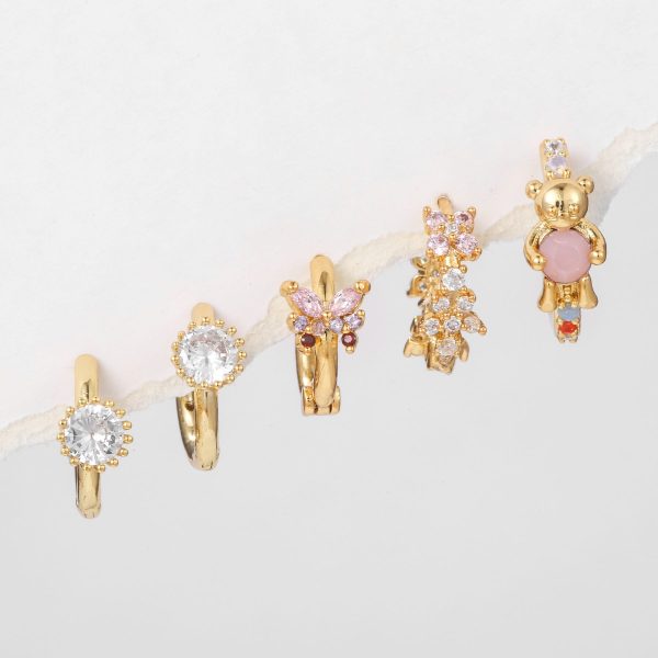 Trendy Earrings Bear Zircon Five-piece Set