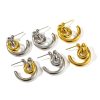 Fashion Winding Circle Titanium Steel Ear Studs Creative Lock C- Shaped Niche Personality Female