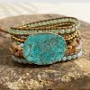 European And American Retro Natural Ocean Stone Multi-layer Winding Bracelet