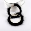 Mink Fur Large Circle Round Ear Hoop Earrings