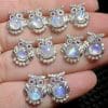 Natural Blue Moonlight Stone Earrings