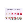 Christmas 6 Pairs Of Christmas Earrings Set Combination