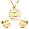 Necklace Earrings Set Ladies Stainless Steel Set