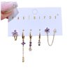 Ladies New Fashion Zirconium Ring Earring Set
