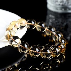 Natural 7A Grade Citrine Scattered Beads Ball Bracelet