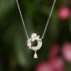 Original New Chinese Lotus Moon Necklace