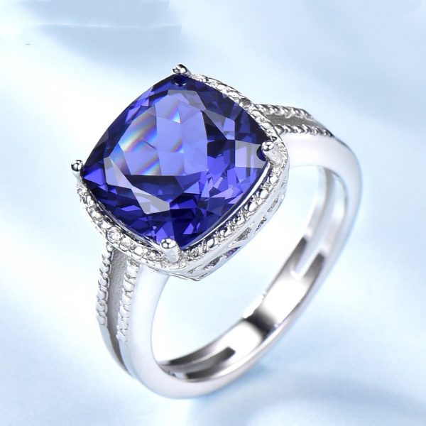 925 Sterling Silver Ring Luxury Tanzanite Women