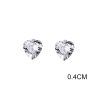 White Diamond Set Small Love Earrings