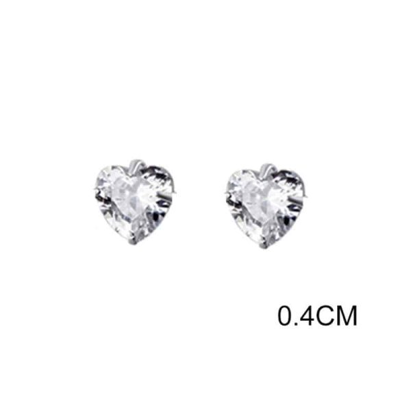 White Diamond Set Small Love Earrings