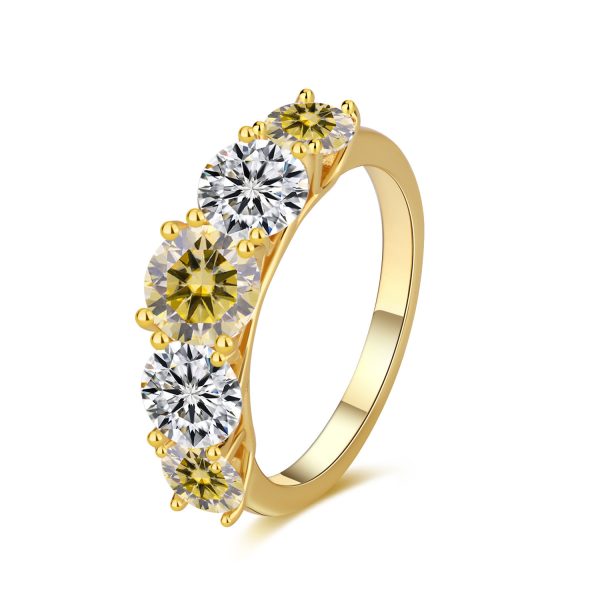 S925 Silver Simple Personality Trendy Micro-inlaid Moissanite Ring