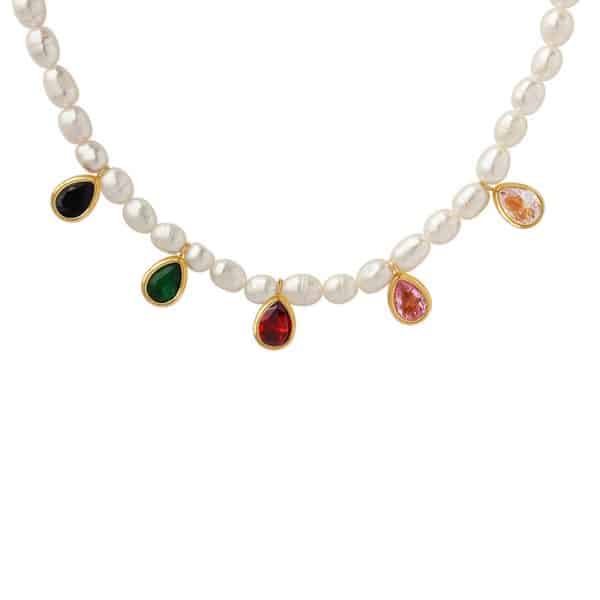 Crystal Stone Cold Simple Necklace