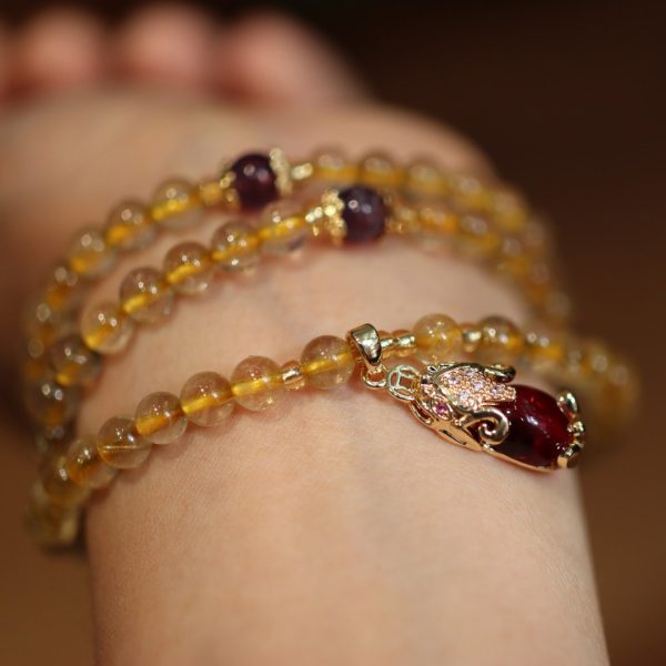 Natural Brazil Gold Rutilated Quartz Bracelet