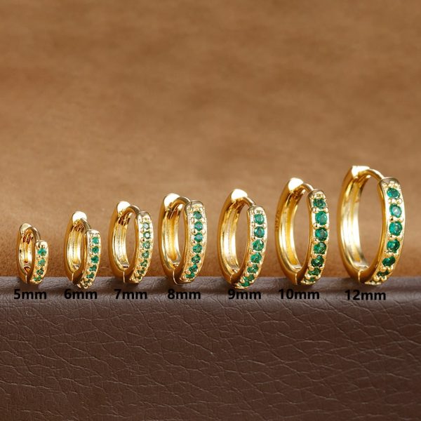 Trendy Circle Zircon Perforated Stud Earrings