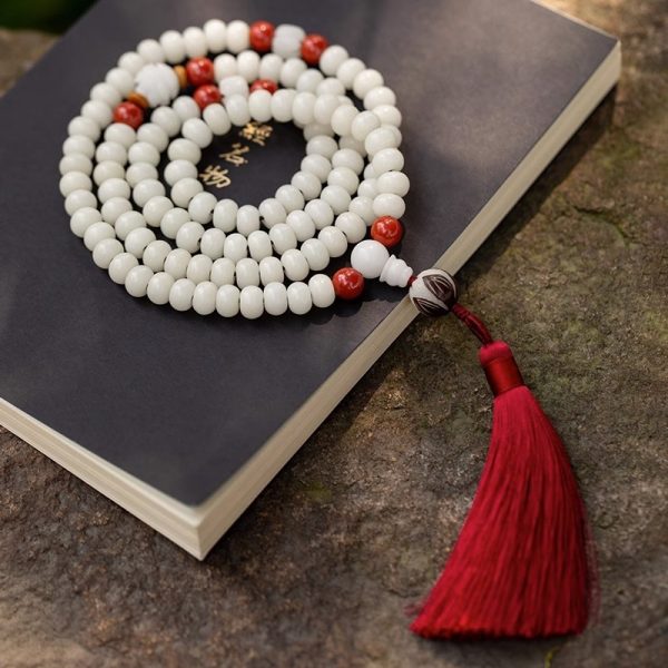 White Jade Bodhi Beads Long Bracelet