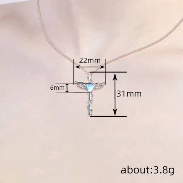 Heart Wings Design Ornament Sweet Cool Moonstone