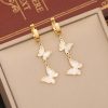 Colorized Butterfly Necklace Fashion Stainless Steel Jewelry Set