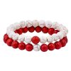 Men's Women's Natural Stone Bead Bracelet Frosted Stone
