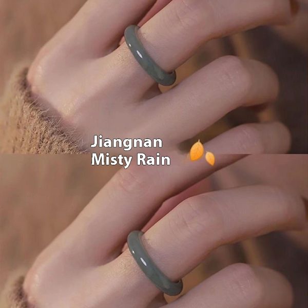 White Tea Qinghuan Colored Glaze Ring