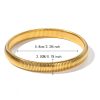 Women's Exaggerated Vertical Stripe Ring Elastic Titanium Steel Bracelet