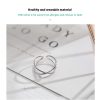 Silver Plated Female Simple And Elegant Geometric Cross Ring