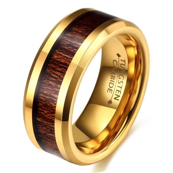 Tungsten Steel Stainless Steel Ring Wood Grain