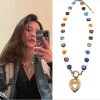 Natural Freshwater Pearl Heart Necklace Women's Bohemian Style