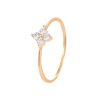 Diamond Four-leaf Clover Ring Female Gold Plated High-grade Closed Mouth