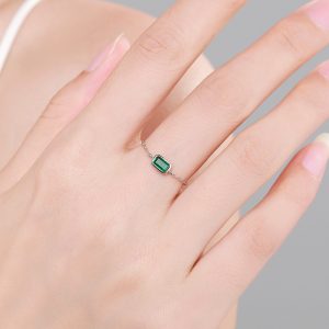 S925 Sterling Silver Inlaid Zircon Ring Simple Exquisite Small