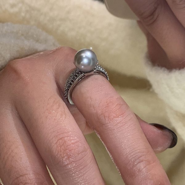 Black Pearl Open Index Finger Ring Female Affordable Luxury Fashion