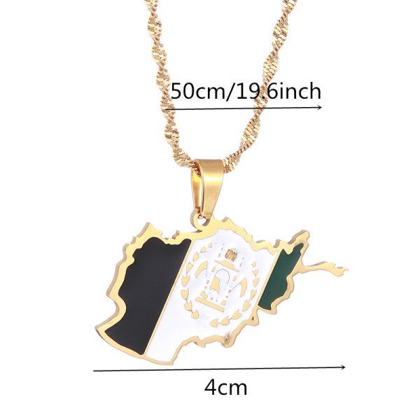 Map Stainless Steel Necklace For Men And Women