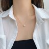 925 Silver Luxury Enclosure 4 Karat Ledean Square White Diamond Clavicle Necklace