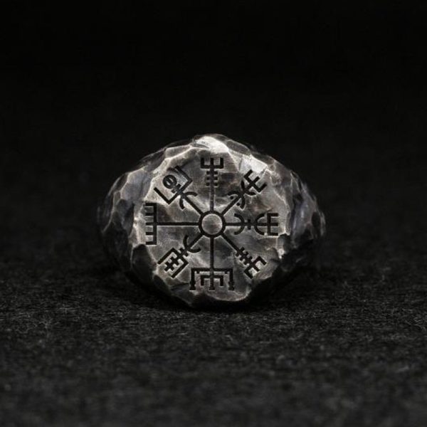 Rune Snowflake Compass Totem Men's Ring