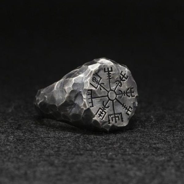 Rune Snowflake Compass Totem Men's Ring