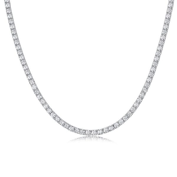 Twin 925 Silver Moissanite Long Star River Necklace