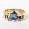 Inlaid Topaz Women's Ring Three-piece Ring Set