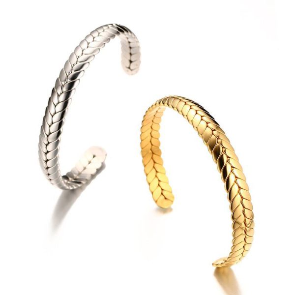 Stainless Steel Glossy Bracelet With Drill