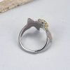 S925 Sterling Silver Irregular Personality Unisex Style Prehnite Open Ring